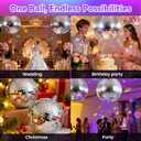 8-Inch Disco Ball 2-Pack Silver Hanging Mirror Ball with String, Reflective Disco Ball Decorations for Weddings, Birthdays, Classrooms, Home, DIY, Indoor & Outdoor Events