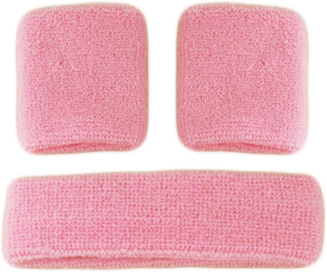 Sweatbands, Sweat Band SET Terry Cloth Gym - 2 x Headband - 6 x