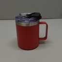 ALOUFEA 12oz Insulated Coffee Mug Cup with Handle, Stainless Steel Travel Coffee Mug with Flip Lid, Double Wall Vacuum Coffee Tumbler, Red