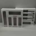 DALSHABET 9 IN1 Bamboo Storage Bag Drawer Organizer with Cutter, Foil and Plastic Wrap Dispenser for Kitchen Storage Compatible with All Brands Gallon, Quart, Sandwich & Snack Size Bags - White