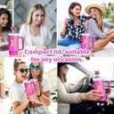 2 x 7PCS Stanley Cup Accessories Set - Pink Tumbler Initials Decorations for 30oz 40oz, Includes Bow Straw Topper, Handle Charm, Letter Sticker, Silicone Boot, Spill Proof Stopper (Letter A-Z)