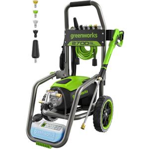 Greenworks Pro Brushless 2700 PSI (CSA Certified) 2.3 GPM Max / 1.2 GPM Electric Pressure Washer (Foldable Handles, Rugged Steel Frame, 25 FT Hose, 35 FT GFCI Power Cord)