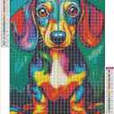 MXJSUA Dachshund Dog DIY Diamond Painting by Number Kits for Adults, Sausage Dog 5D Round Drill Diamond Gem Art Painting Picture Arts Kits Craft for Home Wall Decor 12x16 Inch