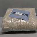 OIAHOMY 75L Large Woven Cotton Rope Storage Basket with Handle for Organizing Blanket and Toys for Living Room, Nursery, Brown Variegated 22x17x12