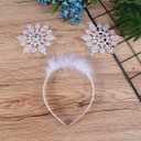 Amosfun Christmas Headband 6pcs Christmas Decorative Headband Adorable Hair Bands Cute Snowflake Hair Hoops Snowflake Headdress Birthday Favors Halloween Costumes