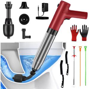 Electric Toilet Plungers For Bathroom Heavy Duty Drain Clog Remover Air Plunger High Pressure Toilet Unclogger Unclog Toilet Drain Unclogger Tool Drain Snake Toilet Clog Remover