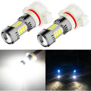 PHINLION 5202 LED Fog Light Bulbs, 3200 Lumens Super Bright, 3030 30 SMD Chips, 5201 PS19W PS24W Fog Light or DRL Replacement Lamps, 6000K Xenon White, Pack of 2