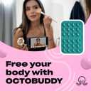 OCTOBUDDY Classic - Silicone Suction Phone Case Adhesive Mount - Hands-Free, Strong Grip Holder for Selfies & Videos - iPhone & Android Compatible - 2.25 x 3.25, Turquoise