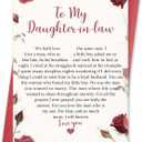 Heartfelt Love Card for Daughter In Law, Wedding Day Gift from Mother In Law, Thank You Card To My Daughter In Law