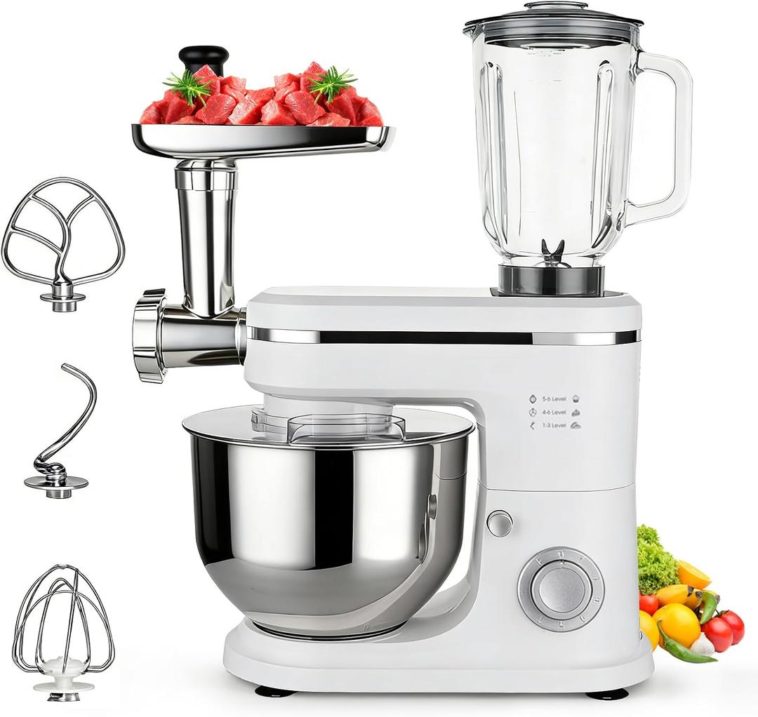 3-in-1 Stand Mixer with Meat Grinder Juicer for Kitchen