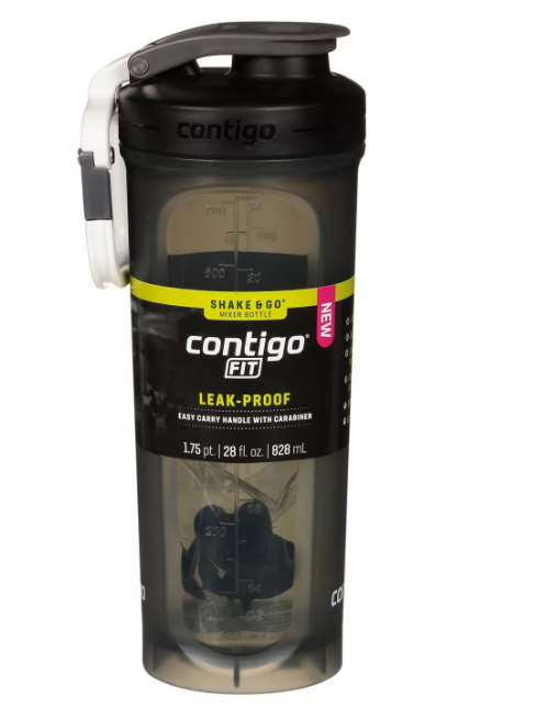 Contigo Fit Leak-Proof Shake & Go Mixer Bottle 28 oz Sake Color