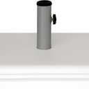 US Weight 40 Pound Umbrella Base - Weighted Umbrella base For Use With Patio Table – Heavy Duty Base- 4” Stem Accommodates 1”-1.5” Pole Sizes – White
 (17x17)