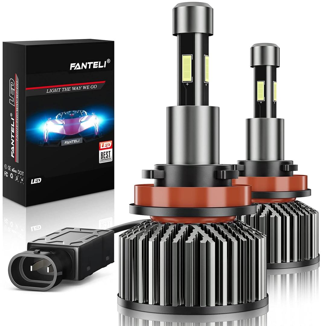 FANTELI H11/ H9/ H8 LED Headlight Bulbs, 10000K-12000K Deep Blue, 72W 12000 Lumens Super Bright Cool LED Headlights Conversion Kit IP68 Waterproof, Pack of 2