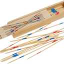 2 Pack Pick Up Sticks, 62  Wooden Pick Up Sticks Original Game Boxed with Instructions,Traditional Pickup Toys for Kids, Fun Family Game Gift Idea