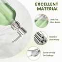 AmazerBath Soap Dispenser, 2 Pack Glass Soap Dispenser with Pump Stainless Steel, 17 Oz Hand Soap Bottles Bathroom Kitchen, Clear