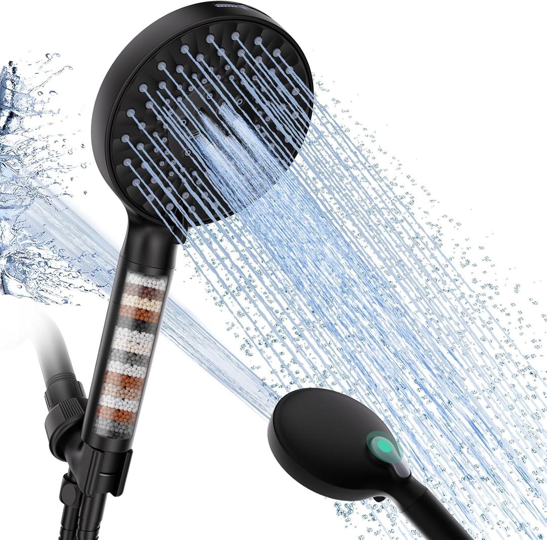 SR SUN RISE Filtered Shower Head with Handheld, High Pressure 9 Spray Mode Matte Black Showerhead with Filters, detachable shower head,Water Softener Filters Beads for Hard Water - Remove Chlorine SR SUN RISE Filtered Shower Head with Handheld, High Pressure 9 Spray Mode Matte Black Showerhead with Filters, detachable shower head,Water Softener Filters Beads for Hard Water - Remove Chlorine