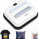 ARTeefy Heat Press Machine 12" x 10", Portable Digital Easy Press for T-Shirts, Sublimation and HTV Vinyl, Includes Free Premium Teflon Sheet, White