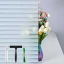 DERZGAO Window Privacy Film with Installation Tools, Blinds Pattern, Static Cling, Anti UV, Heat Control, Ideal for Home Shower Office Glass Door (Blinds Pattern, 23.6X157.4Inch)