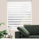 Zebra Roller Shades, Dual Layer Roll Up Blind for Living Room, Semi Sheer Shades Window Privacy Light Control for Day and Night, (Maximum Height 72inch, White Color, Width 34 inch)
