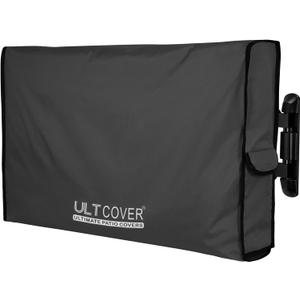 ULTCOVER Waterproof Outdoor TV Cover for 55-59 inch Outside Flat Screen Televisions with Mounts and Stands, Black