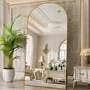 SUNQUEEN 81"x41" Floor Mirror Full Length, Oversized Arched Full Length Mirror with Stand, Full Body Mirrors for Bedroom Living Room or Cloakroom Gold