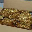 Gold 3ft Christmas Tree with Lights, Small 36inch Artificial Tree Mini Table Top Decorations, Xmas Desk Tree with 80 Colored Lights, 200 Branch, Holiday Decor for Home,Indoor Office Tabletop