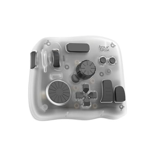 TOUR BOX Elite Plus - iPad Drawing Bluetooth Controller, Video Editing Photo Color Grading Speed Editor, Programmable Creative Console Keyboard for DaVinci Procreate Adobe Softwares and More