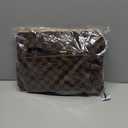 Checkered Makeup Bag, 2-Piece Leather Waterproof Cosmetic Bag, Portable Travel Zipper Toiletry Case for Women Girl Holiday Gift