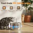 4L Dog & Cat Water Fountain, USB Powered, Stainless Steel Tray