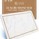 Stone Bath Mat Large, 32" x 20" Super Absorbent Stone Bath Mats for Bathroom, Quick-Drying Diatomaceous Earth Bath Mat Large XL, Modern Diatomite Mat Easy to Clean, White Modern Marble (1'8" x 2'8" (Rectangular)