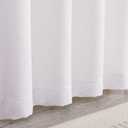 Chyhomenyc White Curtains 63 Inch Length 2 Panels, Faux Linen Textured Semi Light Filtering Soft Airy Rod Pocket Window Treatment Drapes for Living Room Bedroom, 40Wx63L Inch, Set of 2