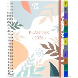2 x 2026 Planner - Weekly & Monthly Planner Runs January 2026 to December 2026, 6.25" x 8.25", 12 Monthly Tabs, 14 Notes Pages, Inner Pocket, Flexible Cover with Twin-Wire Binding, Planners 2026