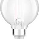 Sylvania G16.5 Clear Globe LED White Filament Bulb, 3.5W, Dimmable, 350 LMS, Candelabra Base, 5000K, Daylight - 2 Pack (42244)