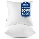 MIULEE Throw Pillows Inserts, Pack of 2 18x18 Inch 100% Virgin Fiber Filling Bed Couch Pillows
