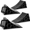 Wheel Chocks 4 Pack, RV Chocks with Handles for RV Trailer Camper Car Truck, Wheel Block Stopper for Tire, Strong RV Wheel Chocks Hexagonal Honeycomb Structure, RV Trailer Accessories