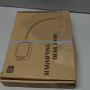 Veemagni 10X Rectangle Magnifying Glass with Light and Stand, Flexible Gooseneck LED Lighted Desk Lamp, 5 Color Modes Stepless Dimmable, Hands Free Magnifier for Reading Crafts Painting Close Work (Black)