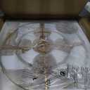 Shell Chandelier, White and Gold Chandelier Light Fixture with 4 Lights Capiz Seashell Pendant for Foyer,Kitchen Island,Entryway,Dining Room (18" Coastal Chandeliers)