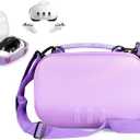 GETGEAR VR Headset Case for compatible with Meta Quest 3/ 3s, Portable travel organizer for VR and controllers with shoulder strap, also fits for Meta Quest 2, Oculus Quest 3, Vision Pro (Purple)