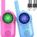 Walkie Talkies for Kids Rechargeable, 3 4 5 Year Old Boy Girl Gifts, 2 Pack Birthday Gifts for 3 4 5 6 7 8 Year Old Boys, Toddler Toys for Indoor Outdoor Games (Bubble Cotton)