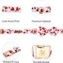 Elegant little tail Valentine's Dog Collar, Cute Pink Heart Pet Collars Soft Dog Puppy Collar Female or Male Adjustable Cotton Pet Collars with Bow for Small Medium Large Dogs (X-Large (Pack of 1))