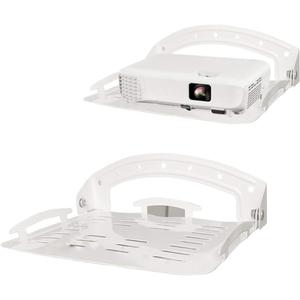 Floating Shelf for Projector Wall Mount, No Drilling Small Wall Mount Projector Stand, 90-Degree Foldable, Loading Capacity 8.8lbs, Wall Mount Shelf for Projector, Router, DVD Player, Gaming Consoles, White