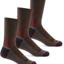 WANDER Merino Wool Crew Socks Lightweight Thin Breathable Anti-blister Boot Sock, Moisture Wicking for Everyday Hiking (X-Large, Coffee)