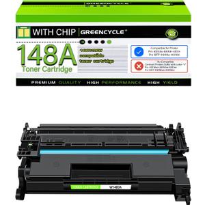 greencycle 148A with Chip W1480A Toner Cartridge Replacement Compatible for HP 148A Black Toner Cartridge Work with Laser Jet Pro 4001dw 4001dn 4001n MFP 4101fdw 4101fdn Ink Cartridge(1PCS,with Chip)