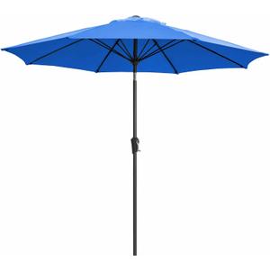 JEAREY 9FT Outdoor Patio Umbrella, Market Table Umbrella with 8 Fiberglass Ribs, Pool Umbrella with Tilt and Crank, UV Protection Lightweight & Wind-Resistant for Lawn, Garden, Deck and Backyard, Royal Blue