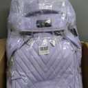 Boavan Rolling Backpack for Women, 17.3 Inch Wheeled Laptop Backpack,Large Travel CarryOn Bag for Teachers College Students, USB Charging Port Waterproof Business for Airplane Overnight Luggage，Purple