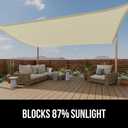 GORILLA GRIP Heavy Duty Sun Shade, UV Protection Fade Tear and Rust Resistant Rectangle Sunshade Canopy, Curved Edges Blocks Sunlight, Breathable Sail, Outdoor Patio, Lawn Garden, 6x10 FT Butter Cream