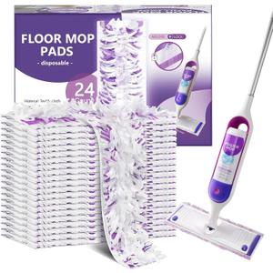 Power Mop Refills, 24 Count Disposable Pads for Swiffer Powermop Mopping, Multi-Surface Safe for Finished Floors, Quick Cleaning Household Mop Pads