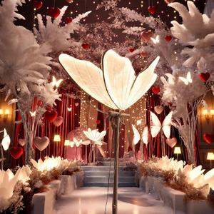 Wedding Butterfly Floor Lamp-Creative Butterfly Ceiling Lights Decoration,Adjustable Height Romantic Wedding Decoration Lights (Warm, 80 cm/31.4 inch & 1PC)