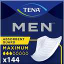 TENA Men Protective Incontinence Guards for Men, Maximum Absorbency, 144 Count