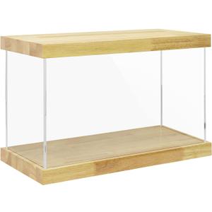 BenchPro Clear Acrylic Display Case for Trophy, Collectibles, Assemble Cube Display Box Stand Dust Proof Protection Showcase for Action Figures Toys. (1.75" Thick Wood, 16" H x 24" L x 12" D)